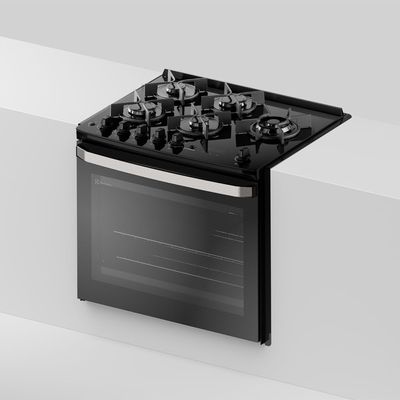 Fogão de Embutir 5 bocas Electrolux Preto Experience com  Mesa de Vidro, Grill e PerfectCook360 (FE5EB) 127V