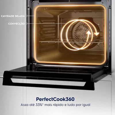 Fogão 4 bocas Electrolux Cinza Experience Mesa de Vidro, 2 fornos e PerfectCook360 (FE4DG) 220V