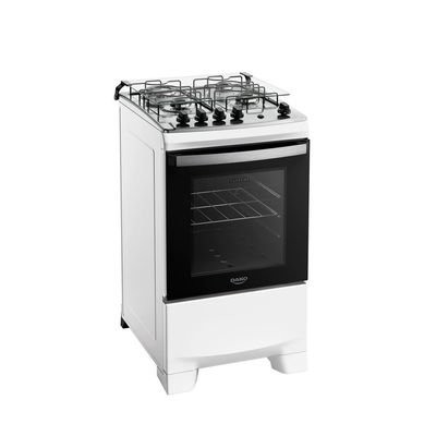 Fogão a Gás 4 Bocas Dako Novo Supreme com Mesa Inox Branco / Bivolt