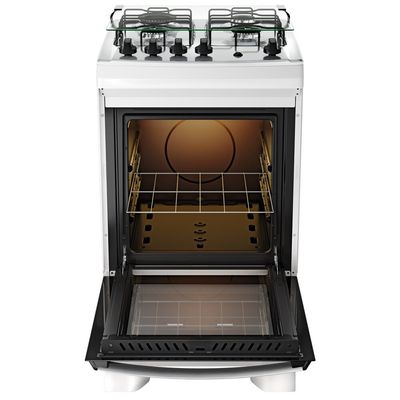 Fogão a Gás 4 Bocas Dako Novo Supreme com Mesa Inox Branco / Bivolt