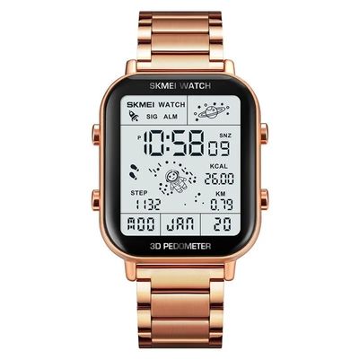 Relógio Digital Masculino SKMEI 1888 com Display de luz Traseira Ouro rose