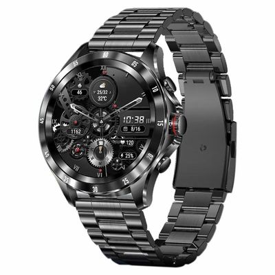 Relógio inteligente para homens IP68 impermeável Termômetro Bluetooth Cinza