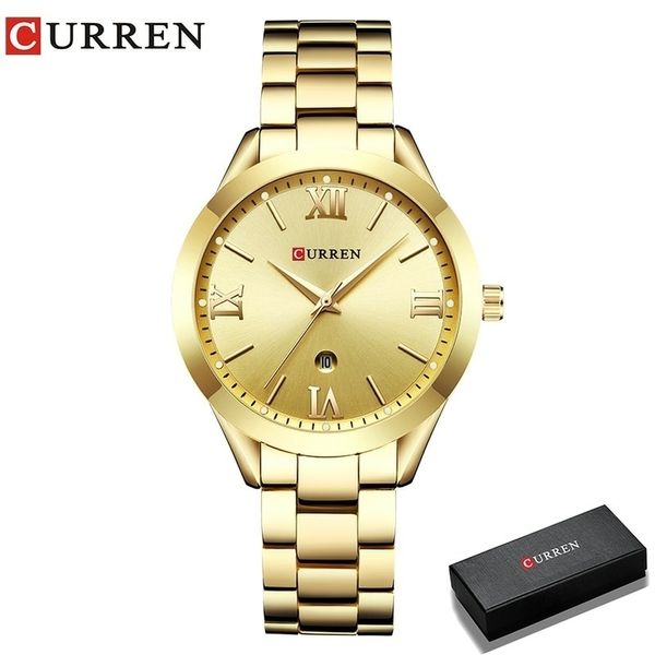 Relógio Feminino CURREN 9007 À Prova D'Água Prata