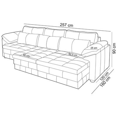 Sofá Retrátil Para Sala de Estar 3 Lugares 257cm Riza S03 Couro Soft Bege - Lyam Decor