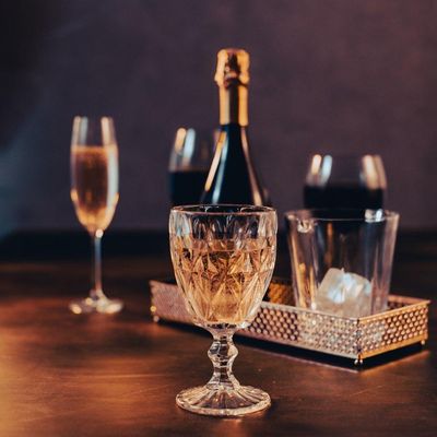 Conjunto De Taças De Vidro Para água 6 Peças 325 Ml Diamonds Transparente Lyor