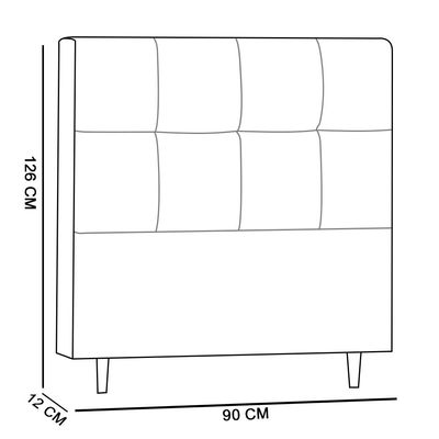 Cabeceira Solteiro Cama Box 90cm para Quarto Roma Suede I02 - D'Rossi Bege