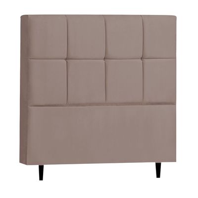 Cabeceira Solteiro Cama Box 90cm para Quarto Roma Suede I02 - D'Rossi Bege