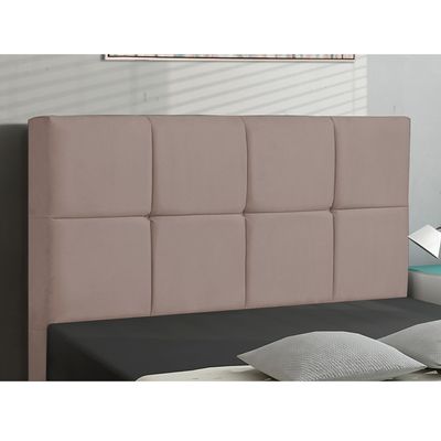 Cabeceira Solteiro Cama Box 90cm para Quarto Roma Suede I02 - D'Rossi Bege
