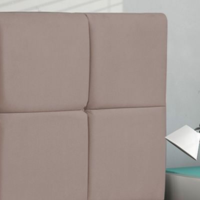 Cabeceira Solteiro Cama Box 90cm para Quarto Roma Suede I02 - D'Rossi Bege