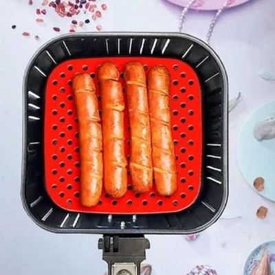 PROTETOR DE SILICONE PARA FRITADEIRA QUADRADO UNYHOME  vermelho
