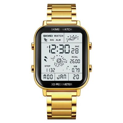 Relógio Digital Masculino SKMEI 1888 com Display de luz Traseira Ouro