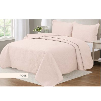 Colcha Casal 3 Peças Prosa Camesa Rose