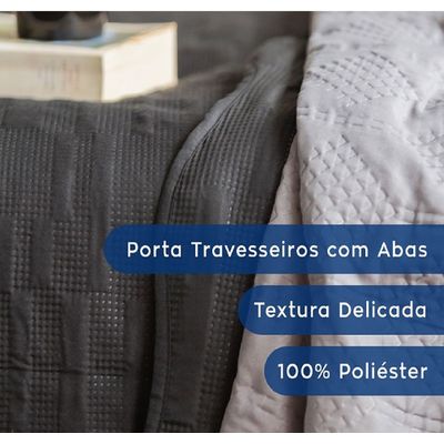 Colcha Casal 3 Peças Opala Camesa Preto