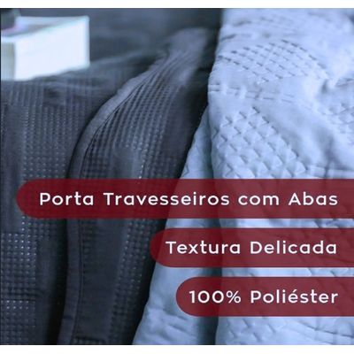 Colcha Casal 3 Peças Opala Camesa Marinho