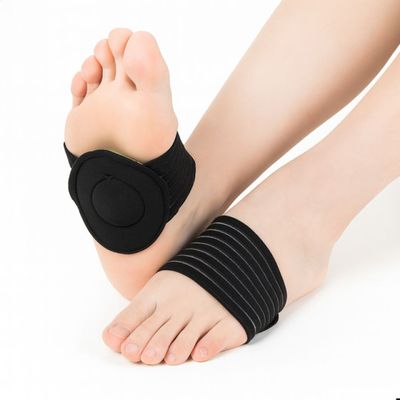 Par Palmilha Ortopédica Arco Plantar Apoio Almofadas Absorve Impacto Suporte Anatômico Único / Preto