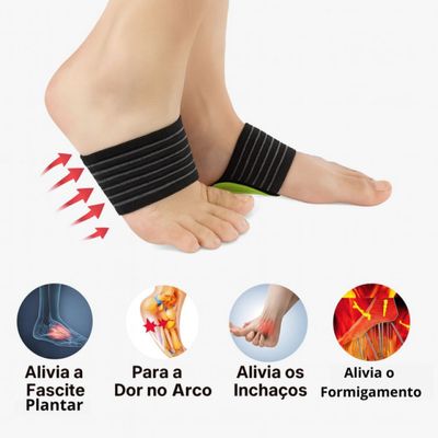 Par Palmilha Ortopédica Arco Plantar Apoio Almofadas Absorve Impacto Suporte Anatômico Único / Preto