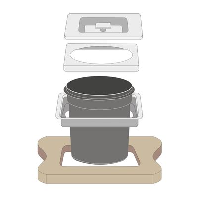 LIXEIRA TRAMONTINA DE EMBUTIR 5L CLEAN SQUARE EM AÇO INOX 94518/205