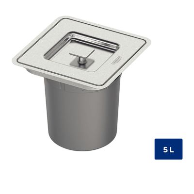 LIXEIRA TRAMONTINA DE EMBUTIR 5L CLEAN SQUARE EM AÇO INOX 94518/205