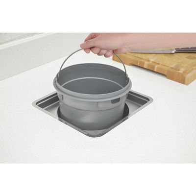 LIXEIRA TRAMONTINA DE EMBUTIR 5L CLEAN SQUARE EM AÇO INOX 94518/205