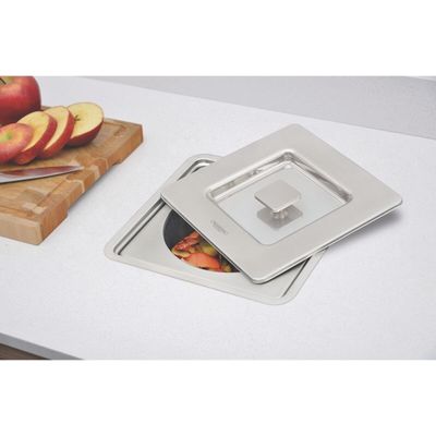 LIXEIRA TRAMONTINA DE EMBUTIR 5L CLEAN SQUARE EM AÇO INOX 94518/205