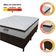 Cama Box Baú Casal Colchão Molas Pocket Ensacadas Tower 138x188x75cm Branco - Marrom Gazin