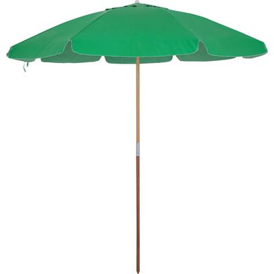 Guarda-Sol Guarapari em Bagum e Haste de Madeira 2,20m Verde Bandeira Bel Único
