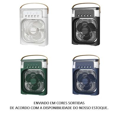 Mini Ventilador Climatizador De Ar Com Reservatorio Água Preto