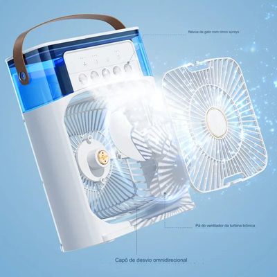 Mini Ventilador Climatizador De Ar Com Reservatorio Água Branco