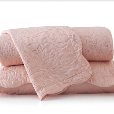 Kit Cobre Leito Colcha Basic King 3 Peças Dupla Face Liso Classic - Rose Claro - 100% Poliéster