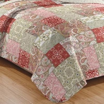 Kit Cobre Leito Colcha Daily King 3 Peças Dupla Face Estampado - Patchwork 47 - 100% Poliéster