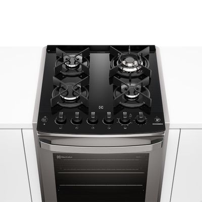 Fogão de Embutir 4 bocas Electrolux Cinza Experience Mesa de Vidro, Grill e PerfectCook360 (FE4EG) 220V