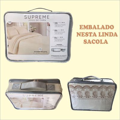 Jogo Lençol Supreme Casal 04 Peças 400 fios - Of White