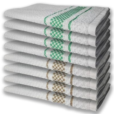 8 Panos de Prato Atoalhado Felpudo Premium 4 Verde 4 Marrom