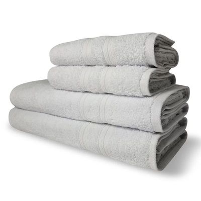 Jogo de Toalhas Luxo 4 pçs Itália Soft 2 Banho 2 Rosto Branco