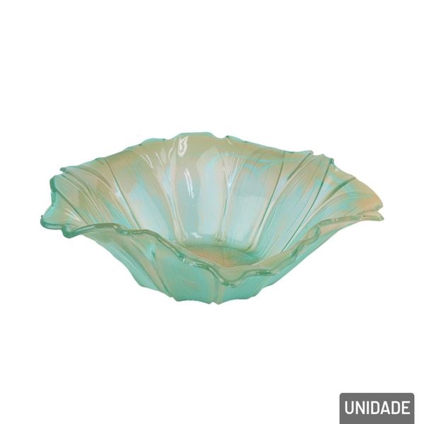 Centro de Mesa Plástico 28cm Flor Verde âmbar - Tudo em Caixa