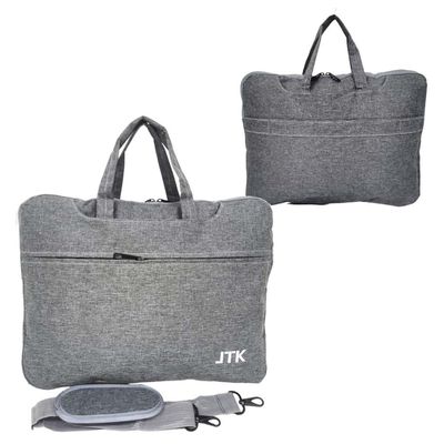Bolsa Pasta Maleta para Notebook Multifuncional Forrado com Alça de Mão e Transversal Removível Impermeável Único / Cinza