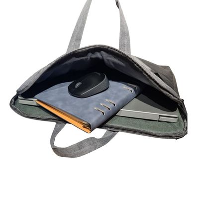 Bolsa Pasta Maleta para Notebook Multifuncional Forrado com Alça de Mão e Transversal Removível Impermeável Único / Cinza