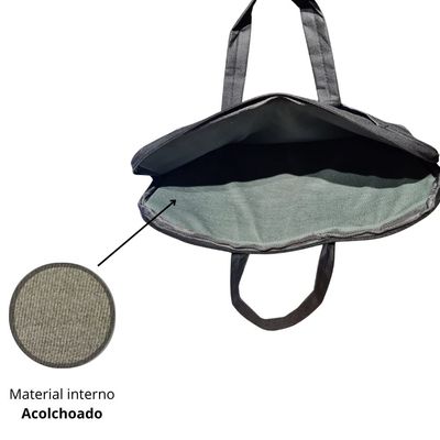 Bolsa Pasta Maleta para Notebook Multifuncional Forrado com Alça de Mão e Transversal Removível Impermeável Único / Cinza