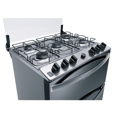 Fogão a Gás de Piso 5 Bocas Duplo Forno BFD5NCR Brastemp Inox / 220V