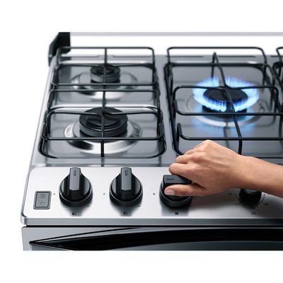 Fogão a Gás de Piso 5 Bocas Duplo Forno BFD5NCR Brastemp Inox / 220V
