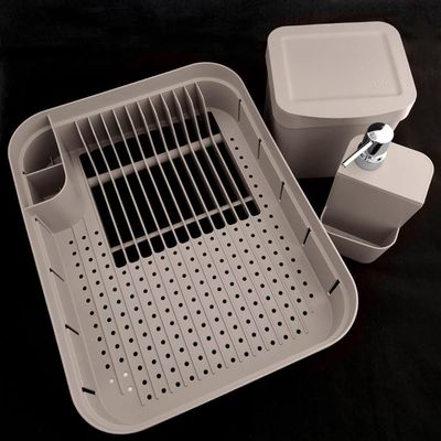 Kit Pia Cozinha Escorredor Lixeira 2,5L