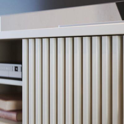 Bancada Veneza 200cm 1 Porta De Correr 2 Gavetas Telescópicas - Ssx Multicoisas Cor Off White Matte