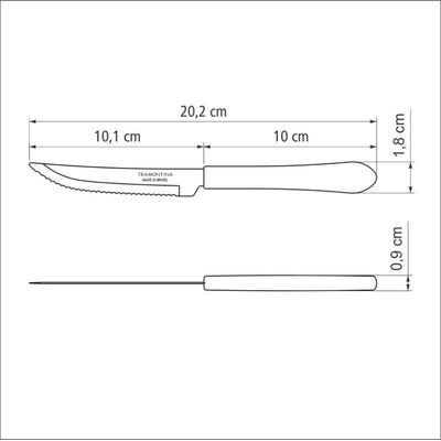 Faca Churrasco Inox 4 Leme Vermelho Tramontina