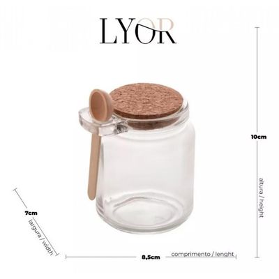 Pote Porta Mantimento Vidro Com Colher E Tampa Rolha - Lyor