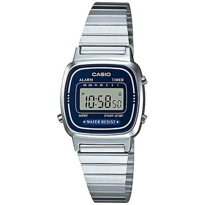 Relógio Casio Feminino Ref:La670wa-2df Vintage Prateado