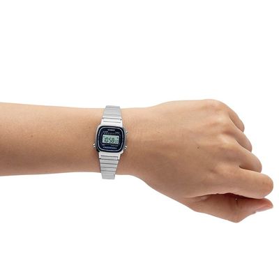 Relógio Casio Feminino Ref:La670wa-2df Vintage Prateado