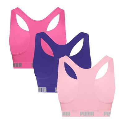 Kit 3 Tops Puma Nadador Sem Costura Feminino P / Rosa e Roxo