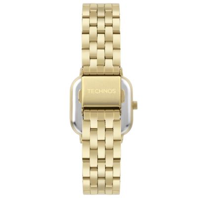 Relógio Technos Feminino Ref: Gl32bb/1d Retangular Dourado