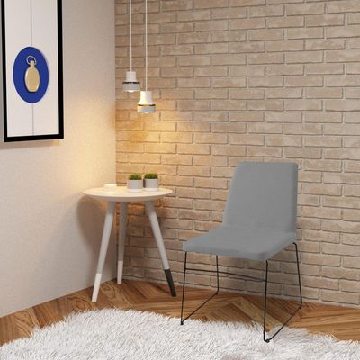 Kit 3 Cadeiras Decorativa Sala de Jantar Anne Linho Cinza - Gran Belo