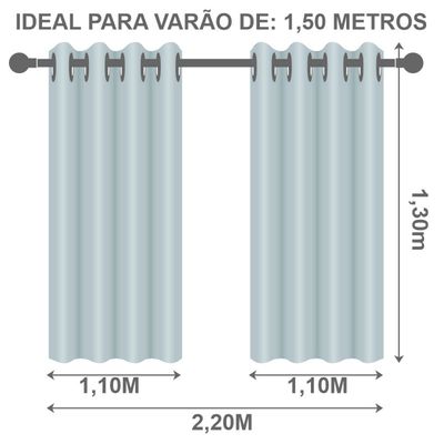 Cortina Blackout PVC 2,20m x 1,30m 100% Policloreto de Vinila - Cinza
